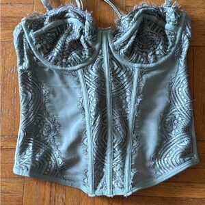 Green Lace Corset Top